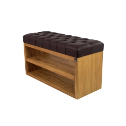 Ławka Szafka Pufa Pikowane Siedzisko Ekoskóra Brązowy LPS-5 Rozmiary od 50 cm do 200 cm