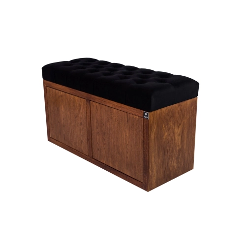 Ławka Szafka Pufa Pikowane Siedzisko Czarny LPS-6 Rozmiary od 50 cm do 200 cm