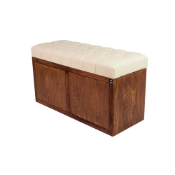 Ławka Szafka Pufa Pikowane Siedzisko Ekoskóra Złamana Biel LPS-6 Rozmiary od 50 cm do 200 cm