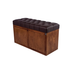 Ławka Szafka Pufa Pikowane Siedzisko Ekoskóra Brąz LPS-6 Rozmiary od 50 cm do 200 cm