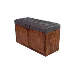 Ławka Szafka Pufa Pikowane Siedzisko Ekoskóra Grafit LPS-6 Rozmiary od 50 cm do 200 cm