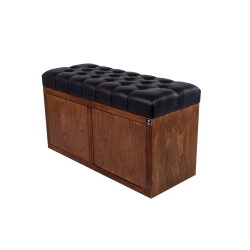 Ławka Szafka Pufa Pikowane Siedzisko Ekoskóra Czarny LPS-6 Rozmiary od 50 cm do 200 cm