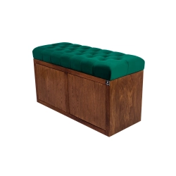 Ławka Szafka Pufa Pikowane Siedzisko Butelkowa Zieleń LPS-6 Rozmiary od 50 cm do 200 cm