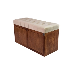 Ławka Szafka Pufa Pikowane Siedzisko Srebrny LPS-6 Rozmiary od 50 cm do 200 cm