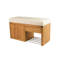 Ławka Szafka Pufa Pikowane Siedzisko Ekoskóra Ecru LPS-7 Rozmiary od 50 cm do 200 cm