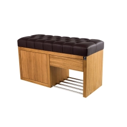 Ławka Szafka Pufa Pikowane Siedzisko Ekoskóra Brąz LPS-7 Rozmiary od 50 cm do 200 cm