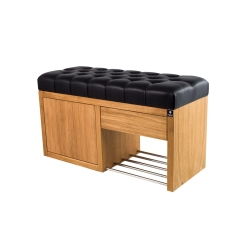 Ławka Szafka Pufa Pikowane Siedzisko Ekoskóra Czarny LPS-7 Rozmiary od 50 cm do 200 cm