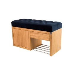 Ławka Szafka Pufa Pikowane Siedzisko Granatowy LPS-7 Rozmiary od 50 cm do 200 cm