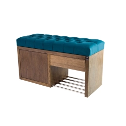 Ławka Szafka Pufa Pikowane Siedzisko Turkus LPS-7 Rozmiary od 50 cm do 200 cm