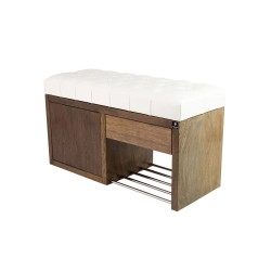 Ławka Szafka Pufa Pikowane Siedzisko Ekoskóra Biały LPS-7 Rozmiary od 50 cm do 200 cm