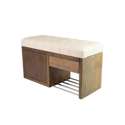 Ławka Szafka Pufa Pikowane Siedzisko Ekoskóra Ecru LPS-7 Rozmiary od 50 cm do 200 cm