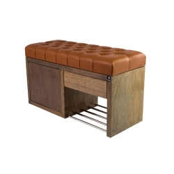 Ławka Szafka Pufa Pikowane Siedzisko Ekoskóra Cappucino LPS-7 Rozmiary od 50 cm do 200 cm