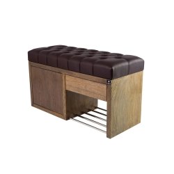 Ławka Szafka Pufa Pikowane Siedzisko Ekoskóra Brąz LPS-7 Rozmiary od 50 cm do 200 cm