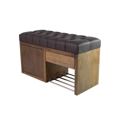 Ławka Szafka Pufa Pikowane Siedzisko Ekoskóra Grafit LPS-7 Rozmiary od 50 cm do 200 cm