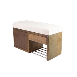 Ławka Szafka Pufa Pikowane Siedzisko Biały LPS-7 Rozmiary od 50 cm do 200 cm