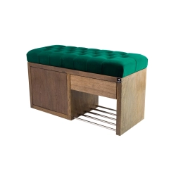 Ławka Szafka Pufa Pikowane Siedzisko Butelkowa Zieleń LPS-7 Rozmiary od 50 cm do 200 cm