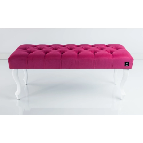 Ławeczka Pufa Pikowana Różowa Guzik Kryształ LPP-1 Rozmiary od 50 cm do 120 cm
