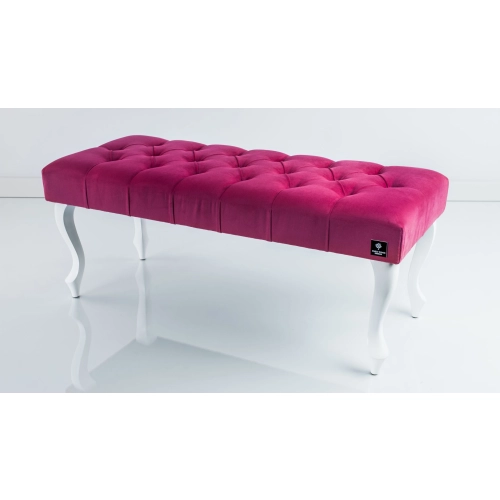 Ławeczka Pufa Pikowana Różowa Guzik Kryształ LPP-1 Rozmiary od 50 cm do 120 cm