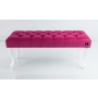Ławeczka Pufa Pikowana Różowa Guzik Kryształ LPP-1 Rozmiary od 50 cm do 120 cm