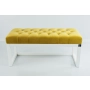 Ławka Pufa Pikowana Żółcień Cytrynowa Guzik Tapicerowany LPP-2 + Wieszak Ścienny WDC-35 Kolory