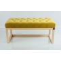Ławeczka Pufa Pikowana Żółcień Cytrynowa Guzik Tapicerowany LPP-2 Rozmiary od 50 cm do 200  cm