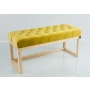 Ławeczka Pufa Pikowana Żółcień Cytrynowa Guzik Tapicerowany LPP-2 Rozmiary od 50 cm do 200  cm