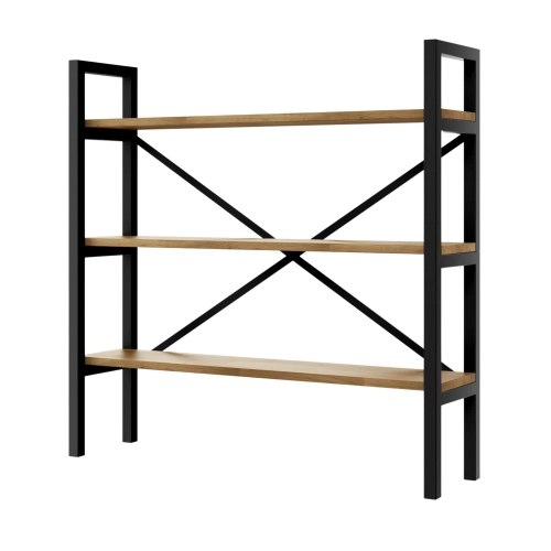 REGAŁ NA KSIĄŻKI METALOWY DREWNO LITE DĄB JESION OLCHA RNK-8