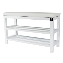 Regał Szafka  Na Buty Biały Z Siedziskiem Kolory Drewno Lite RBS-1 Rozmiary od 50 cm do 120 cm