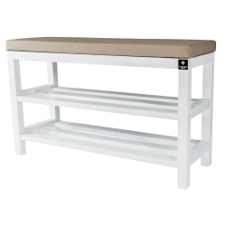 Regał Szafka  Na Buty Biały Z Siedziskiem Kolory Drewno Lite RBS-1 Rozmiary od 50 cm do 120 cm