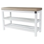 Regał Szafka  Na Buty Biały Z Siedziskiem Kolory Drewno Lite RBS-1 Rozmiary od 50 cm do 120 cm