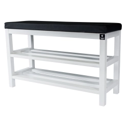 Regał Szafka Na Buty Biały Z Siedziskiem Kolory Drewno Lite RBS-1 Rozmiary od 50 cm do 120 cm
