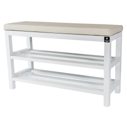 Regał Szafka  Na Buty Biały Z Siedziskiem Kolory Drewno Lite RBS-1 Rozmiary od 50 cm do 120 cm