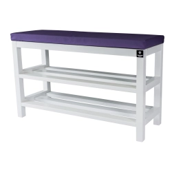 Regał Szafka  Na Buty Biały Z Siedziskiem Kolory Drewno Lite RBS-1 Rozmiary od 50 cm do 120 cm