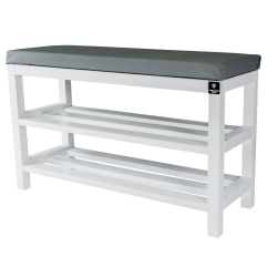Regał Szafka  Na Buty Biały Z Siedziskiem Kolory Drewno Lite RBS-1 Rozmiary od 50 cm do 120 cm