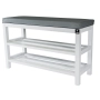 Regał Szafka  Na Buty Biały Z Siedziskiem Kolory Drewno Lite RBS-1 Rozmiary od 50 cm do 120 cm