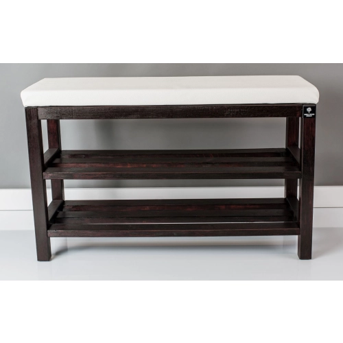 Regał Szafka Na Buty Mahoń Z Siedziskiem Kolory Drewno Lite RBS-1 Rozmiary od 50 cm do 120 cm