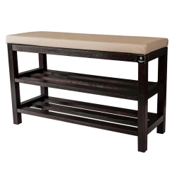 Regał Szafka Na Buty Mahoń Z Siedziskiem Kolory Drewno Lite RBS-1 Rozmiary od 50 cm do 120 cm