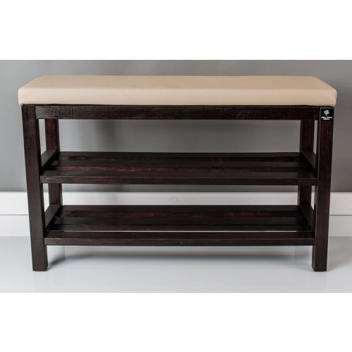 Regał Szafka Na Buty Mahoń Z Siedziskiem Kolory Drewno Lite RBS-1 Rozmiary od 50 cm do 120 cm