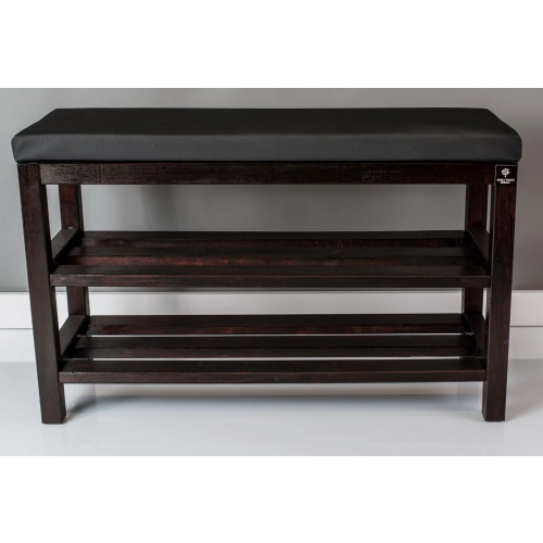 Regał Szafka Na Buty Mahoń Z Siedziskiem Kolory Drewno Lite RBS-1 Rozmiary od 50 cm do 120 cm