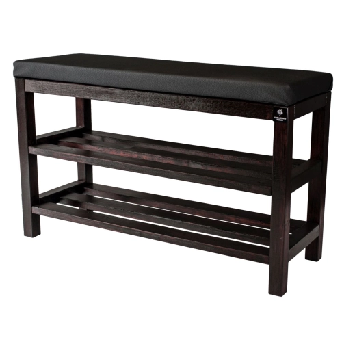 Regał Szafka Na Buty Mahoń Z Siedziskiem Kolory Drewno Lite RBS-1 Rozmiary od 50 cm do 120 cm