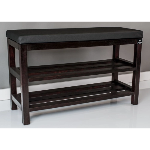 Regał Szafka Na Buty Mahoń Z Siedziskiem Kolory Drewno Lite RBS-1 Rozmiary od 50 cm do 120 cm