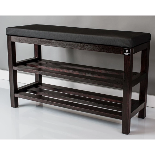 Regał Szafka Na Buty Mahoń Z Siedziskiem Kolory Drewno Lite RBS-1 Rozmiary od 50 cm do 120 cm