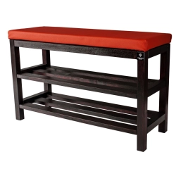 Regał Szafka Na Buty Mahoń Z Siedziskiem Kolory Drewno Lite RBS-1 Rozmiary od 50 cm do 120 cm