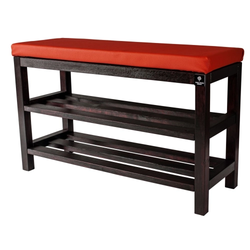 Regał Szafka Na Buty Mahoń Z Siedziskiem Kolory Drewno Lite RBS-1 Rozmiary od 50 cm do 120 cm