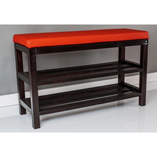 Regał Szafka Na Buty Mahoń Z Siedziskiem Kolory Drewno Lite RBS-1 Rozmiary od 50 cm do 120 cm