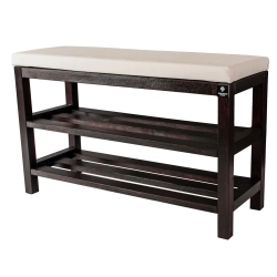 Regał Szafka Na Buty Mahoń Z Siedziskiem Kolory Drewno Lite RBS-1 Rozmiary od  50 cm do 120 cm