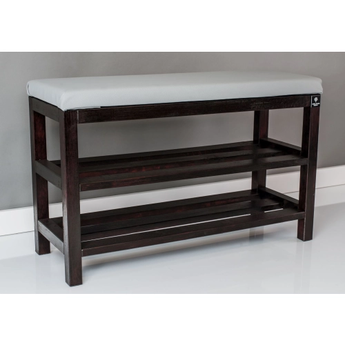 Regał Szafka Na Buty Mahoń Z Siedziskiem Kolory Drewno Lite RBS-1 Rozmiary od 50 cm do 120 cm