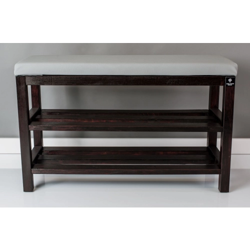 Regał Szafka Na Buty Mahoń Z Siedziskiem Kolory Drewno Lite RBS-1 Rozmiary od 50 cm do 120 cm