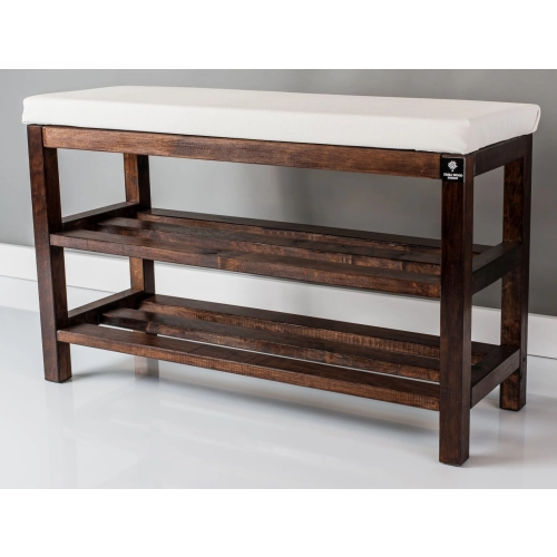 Regał Szafka Na Buty Orzech Z Siedziskiem Kolory Drewno Lite RBS-1 Rozmiary  od 50 cm do 120 cm