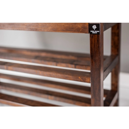 Regał Szafka Na Buty Orzech Z Siedziskiem Kolory Drewno Lite RBS-1 Rozmiary  od 50 cm do 120 cm